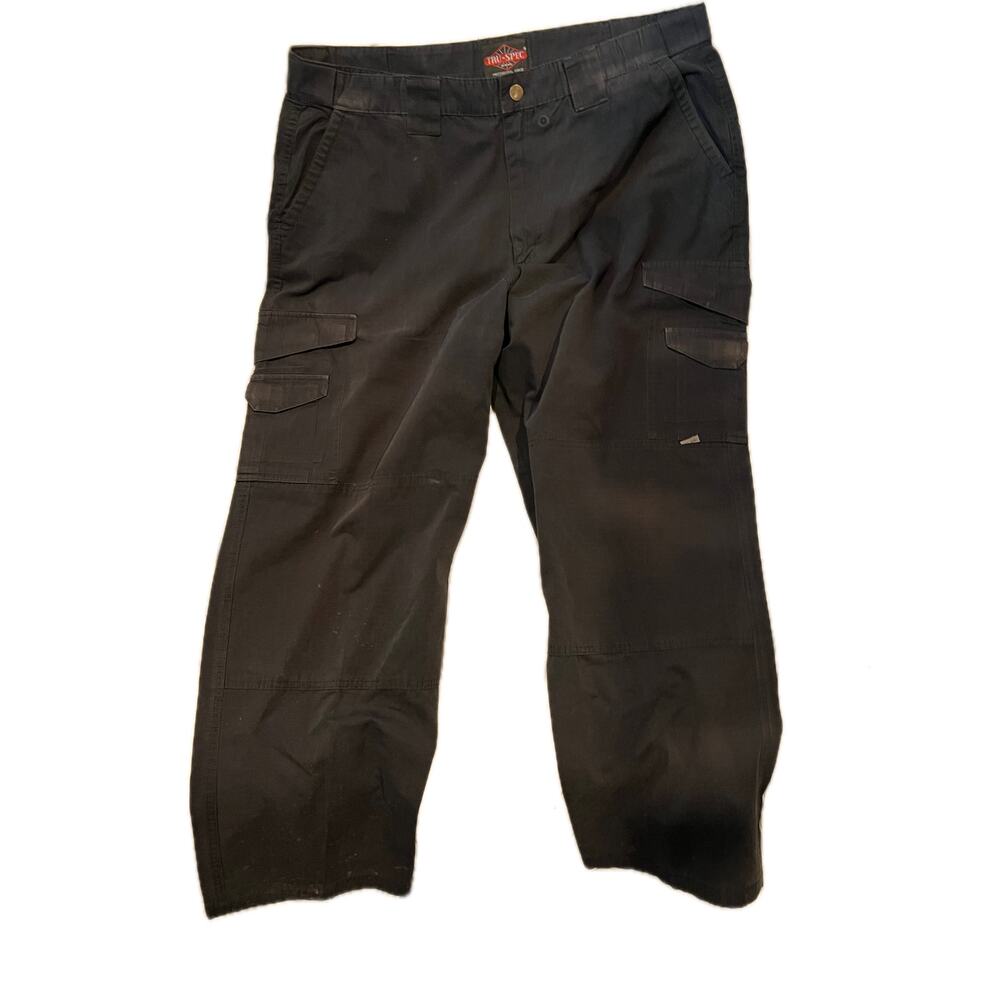 Tru Spec Straight Leg Black Cargo Tactical Pants Mens 40x32